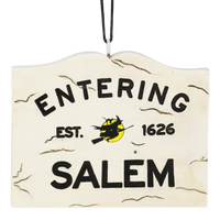
              Entering Salem Sign with Witch Halloween Ornament
            