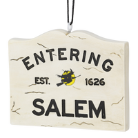 
              Entering Salem Sign with Witch Halloween Ornament
            