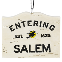 
              Entering Salem Sign with Witch Halloween Ornament
            