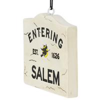 
              Entering Salem Sign with Witch Halloween Ornament
            