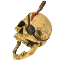 
              Creepy Pirate Skull Tree Topper For Christmas or Halloween Trees - Large 10"
            