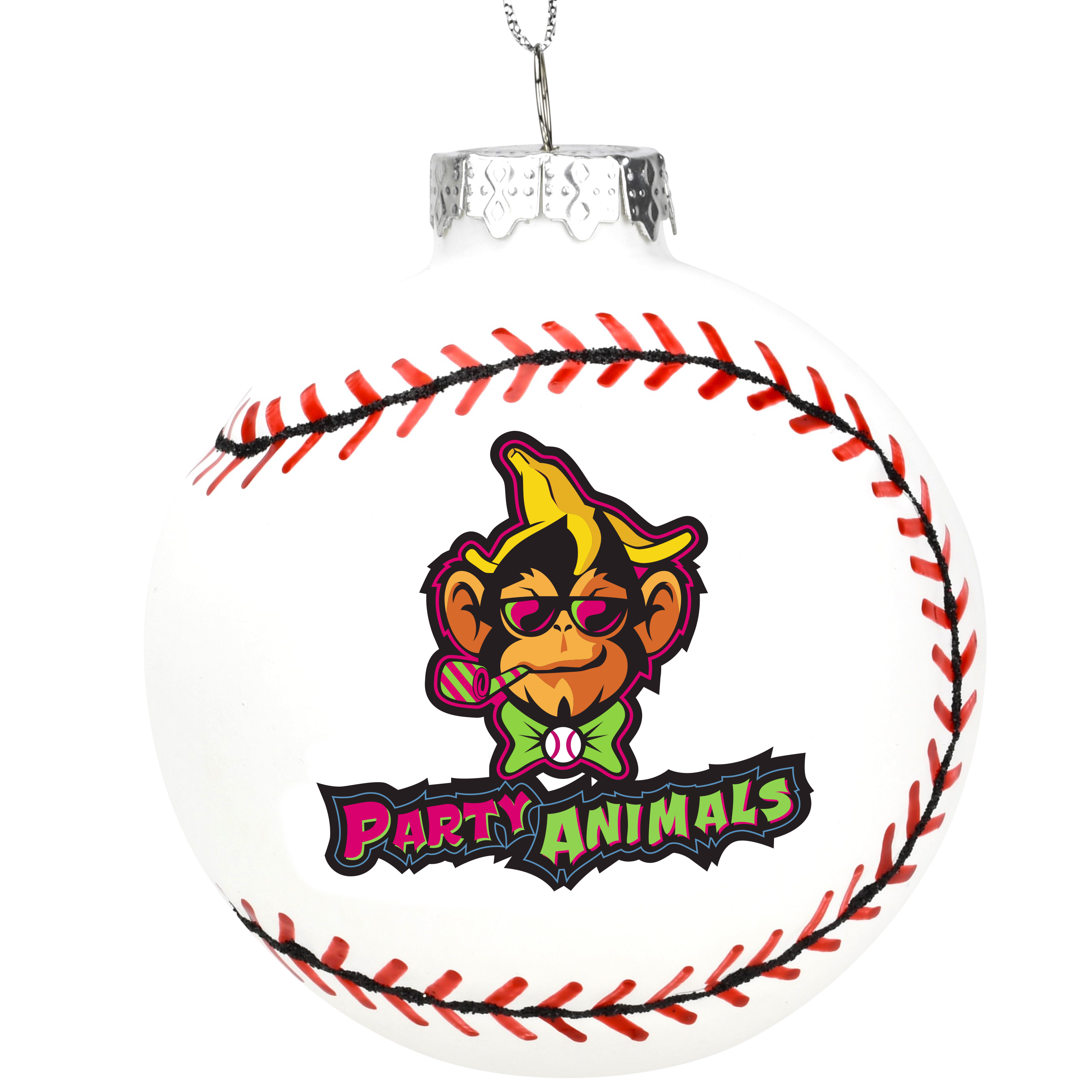 Tree Buddees x Party Animals Baseball 3D Shaped Glass Official Banana Ball Ornament - Limited Edition