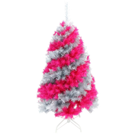 
              Pink and Silver Swirl Colored Artificial Christmas/Valentines Day Artificial Tree.
            