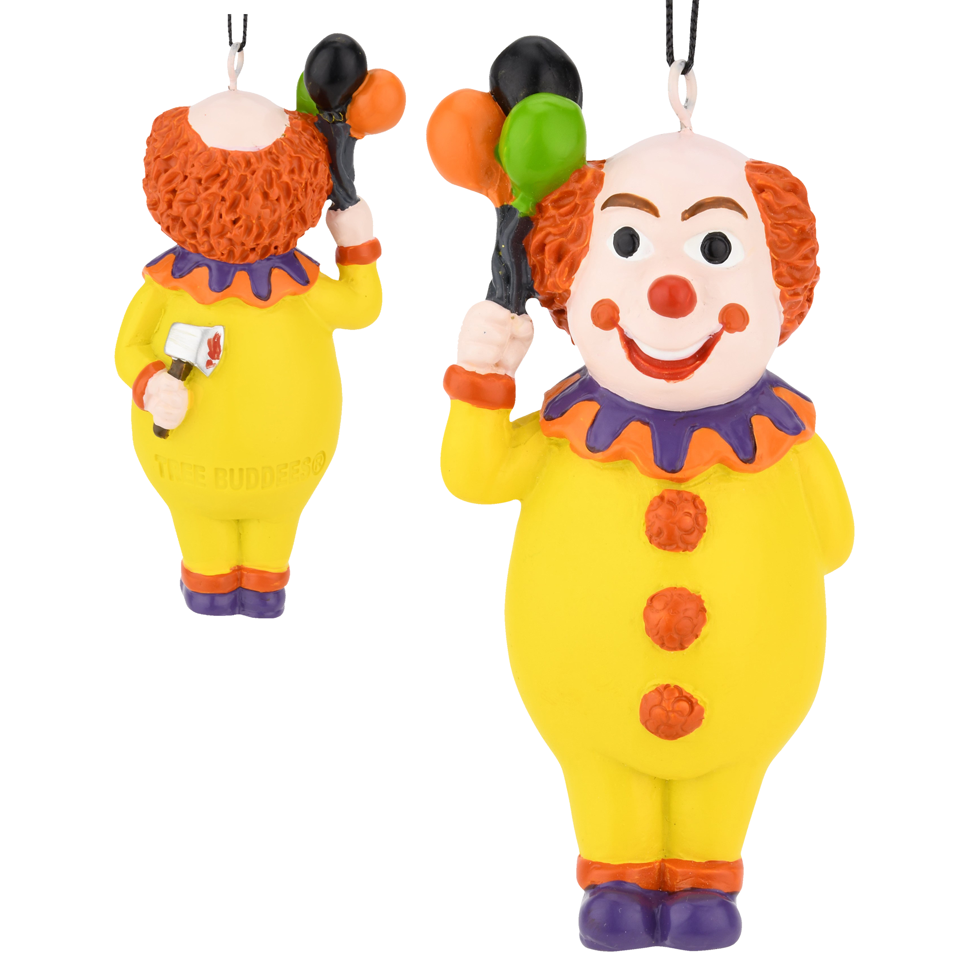 Creepy Clown Holding a Bloody Hatchet Halloween Ornament