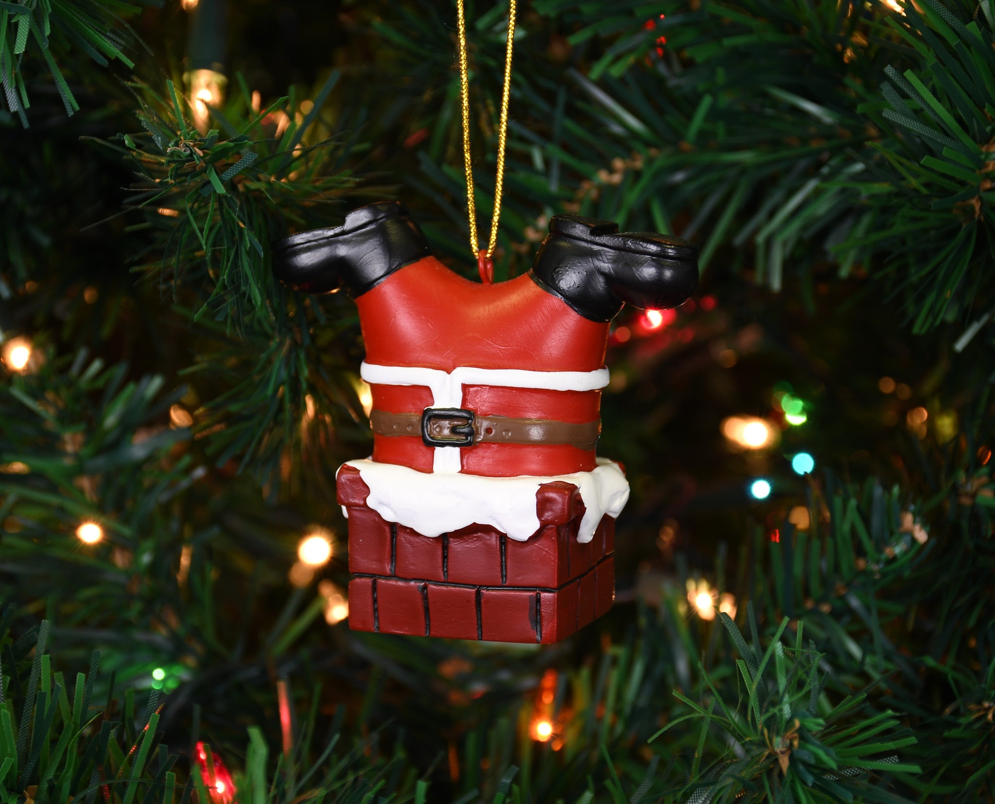 Santa Stuck in The Chimney Christmas Ornament| Tree Buddees Wholesale