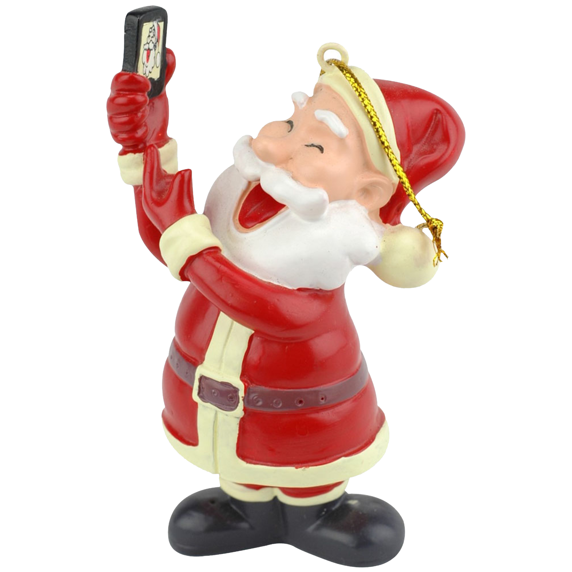 selfie santa ornament