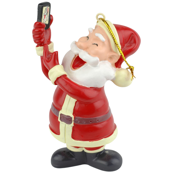 selfie santa ornament