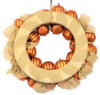 
              Jack-O-Lantern Pumpkin Halloween Wreath Decoration
            