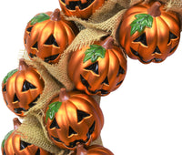 
              Jack-O-Lantern Pumpkin Halloween Wreath Decoration
            