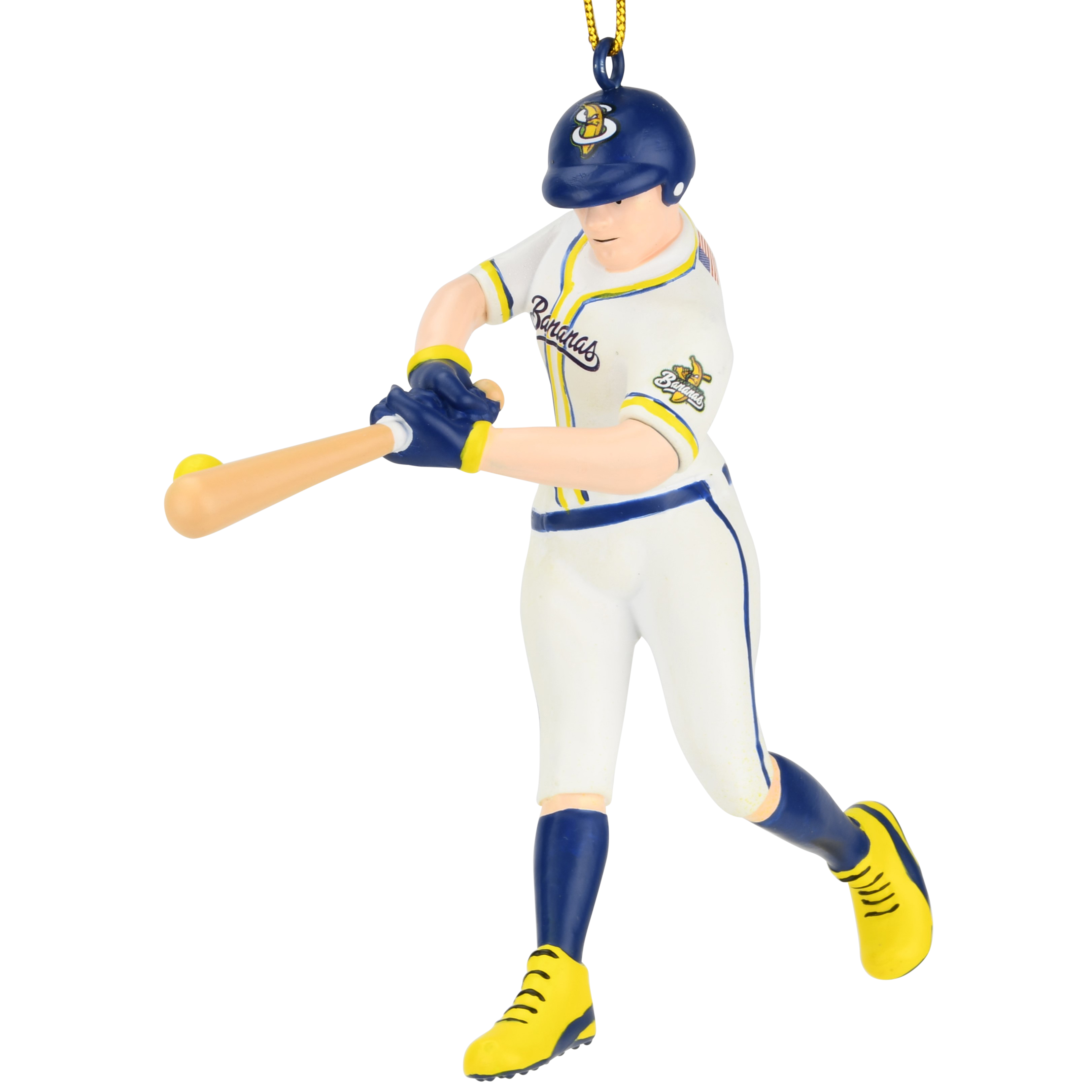 Tree Buddees x Savannah Bananas Player Official Banana Ball Ornament - Limited Edition (Light Tone Batter - White Jersey)