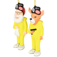 
              Breaking Bulbs Christmas Ornaments 2-Pack Funny Parody Santa & Reindeer in Hazmat Suits
            