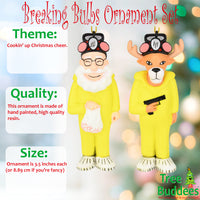 
              Breaking Bulbs Christmas Ornaments 2-Pack Funny Parody Santa & Reindeer in Hazmat Suits
            