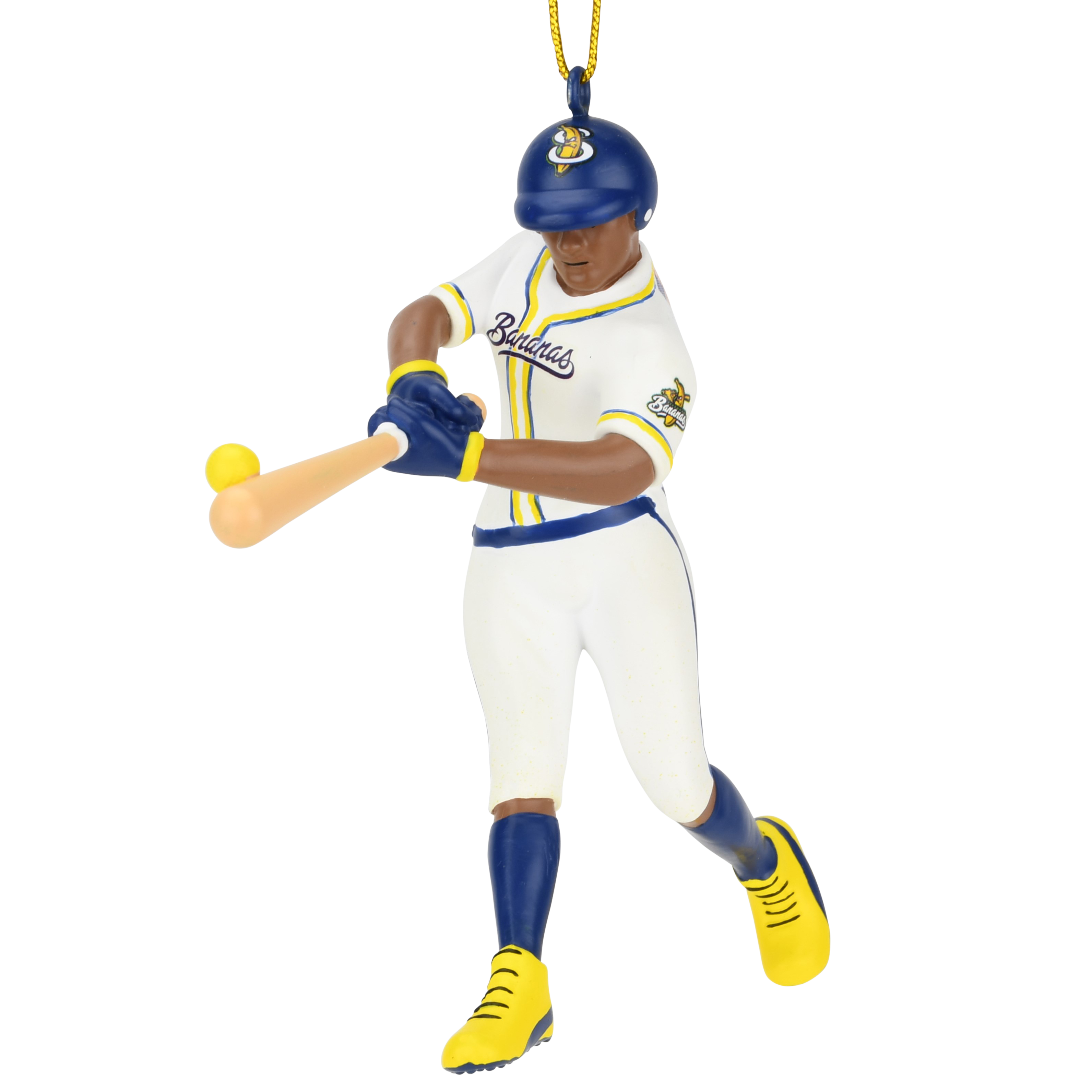 Tree Buddees x Savannah Bananas Player Official Banana Ball Ornament - Limited Edition (Dark Tone Batter - White Jersey)