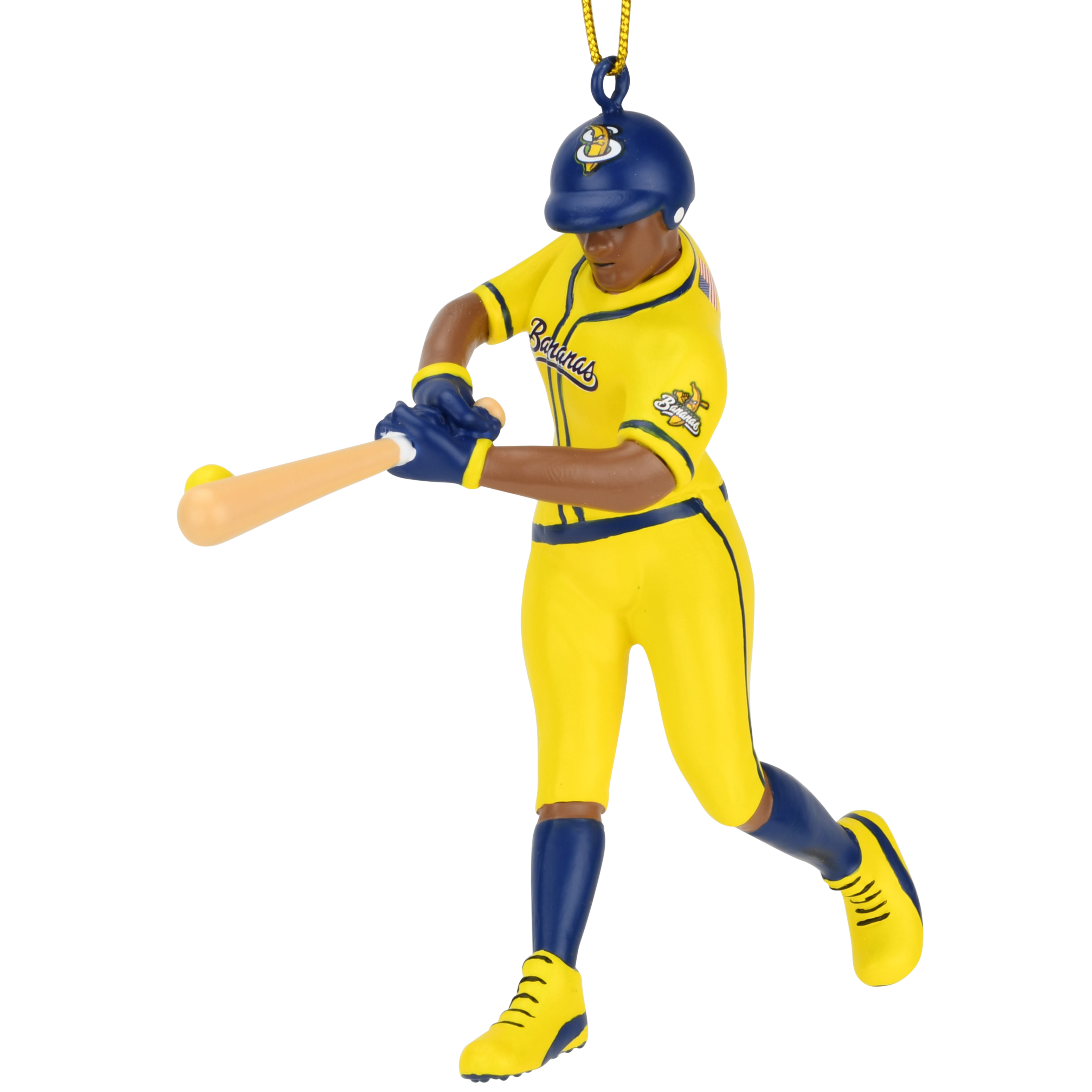 Tree Buddees x Savannah Bananas Player Official Banana Ball Ornament - Limited Edition (Dark Tone Batter - Yellow Jersey)