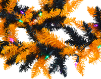 
              Sale - 9 Foot Black and Orange Halloween Garland Pre-lit LED Decoration
            