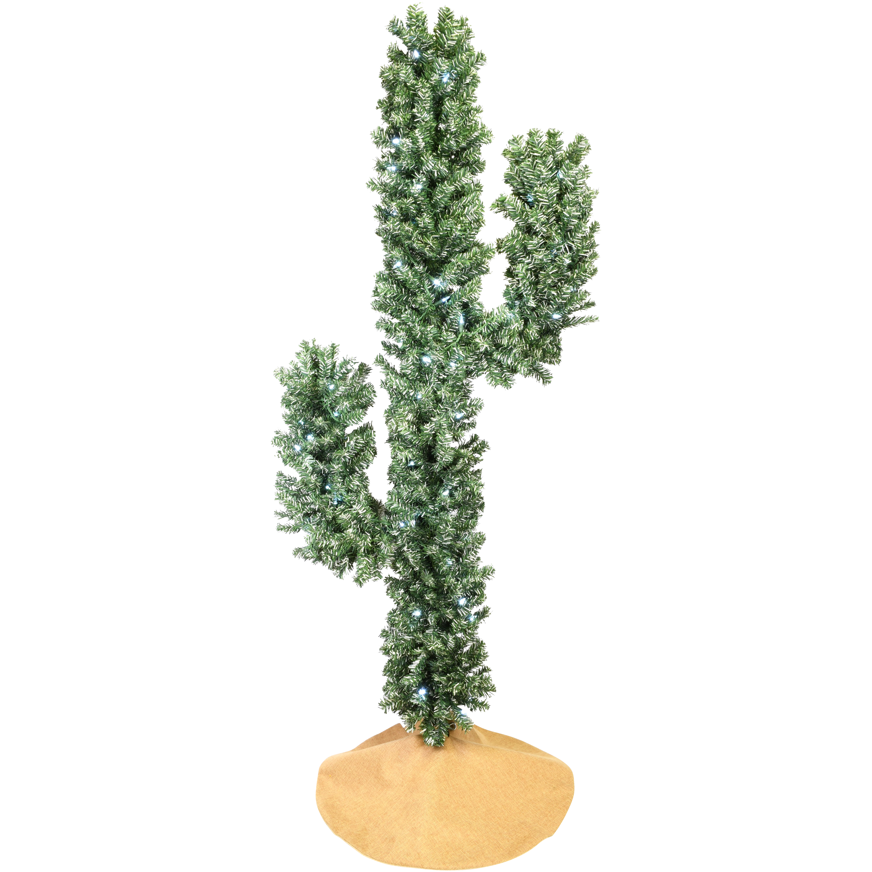 Tree Buddees Pre-lit LED Lights Cactus Christmas Tree 6 Foot Tall (White Lights)