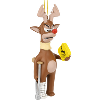 
              Funny Deer Crossing Christmas Ornament Injured Reindeer Hilarious Holiday Decor
            