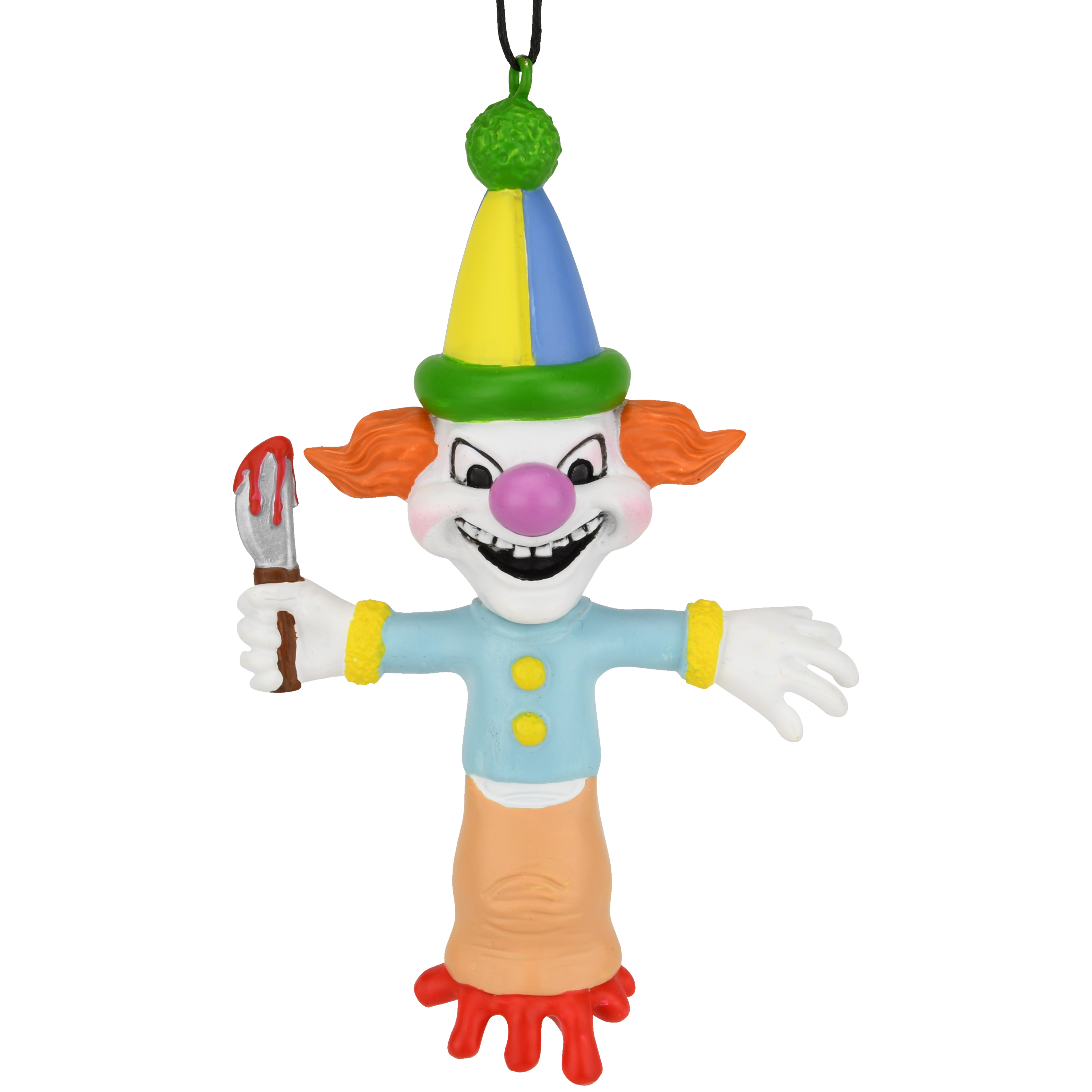 Creepy Clown Finger Puppet Halloween Ornament with Bloody Knife