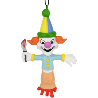 
              Creepy Clown Finger Puppet Halloween Ornament with Bloody Knife
            