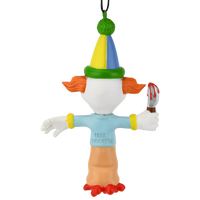 
              Creepy Clown Finger Puppet Halloween Ornament with Bloody Knife
            