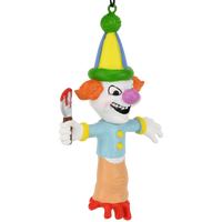 
              Creepy Clown Finger Puppet Halloween Ornament with Bloody Knife
            