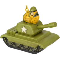 
              Funny Fish Tank Christmas Ornament Goldfish Driving a Green Army Tank
            