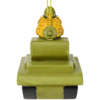 
              Funny Fish Tank Christmas Ornament Goldfish Driving a Green Army Tank
            