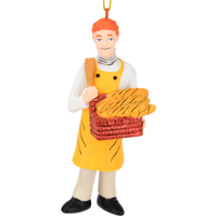 
              Funny Ginger Bread Man Ornament Redhead Baker with Bread Basket – Hilarious Play on Words
            