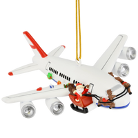 
              Santa Hit By Plane Funny Christmas Ornament Decor
            