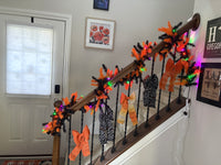 
              Sale - 9 Foot Black and Orange Halloween Garland Pre-lit LED Decoration
            