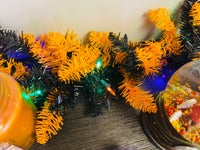 
              Sale - 9 Foot Black and Orange Halloween Garland Pre-lit LED Decoration
            