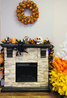 
              Sale - 9 Foot Black and Orange Halloween Garland Pre-lit LED Decoration
            