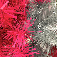 
              Pink and Silver Swirl Colored Artificial Christmas/Valentines Day Artificial Tree.
            