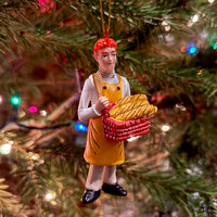 
              Funny Ginger Bread Man Ornament Redhead Baker with Bread Basket – Hilarious Play on Words
            