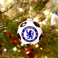 
              Tree Buddees x Chelsea F.C. Official Football Club Bauble Limited Edition Christmas Ornament - Glass Soccer Ball
            