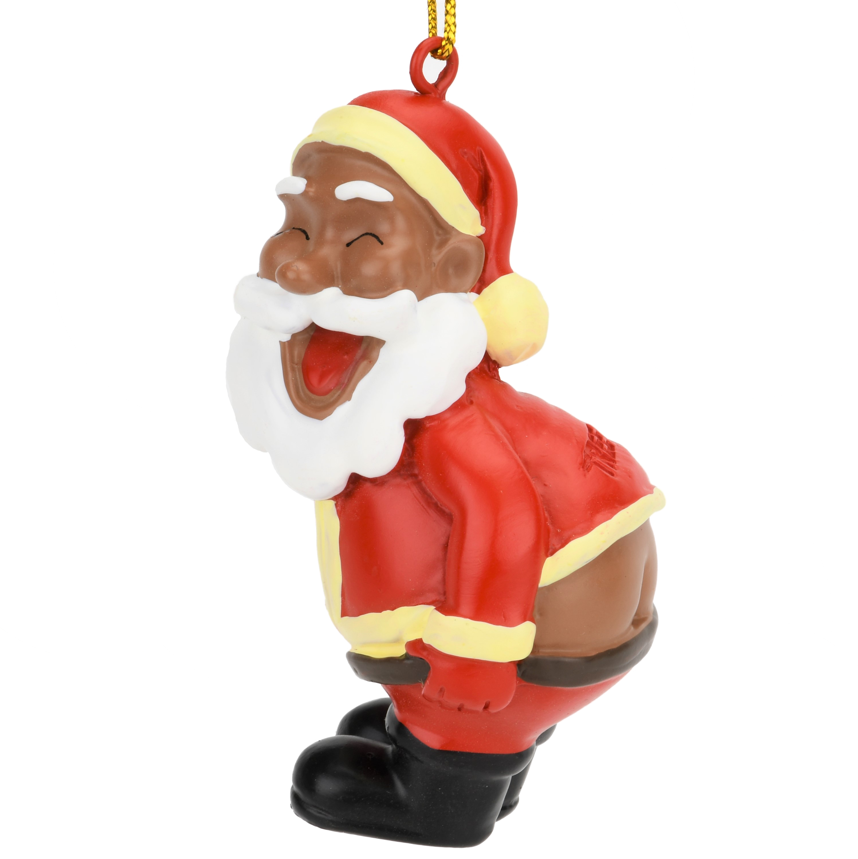 Mooning Santa Claus Christmas Ornament - Dark Tone
