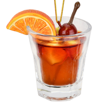 
              Old Fashioned Whiskey Cocktail Christmas Ornament
            