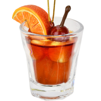 
              Old Fashioned Whiskey Cocktail Christmas Ornament
            