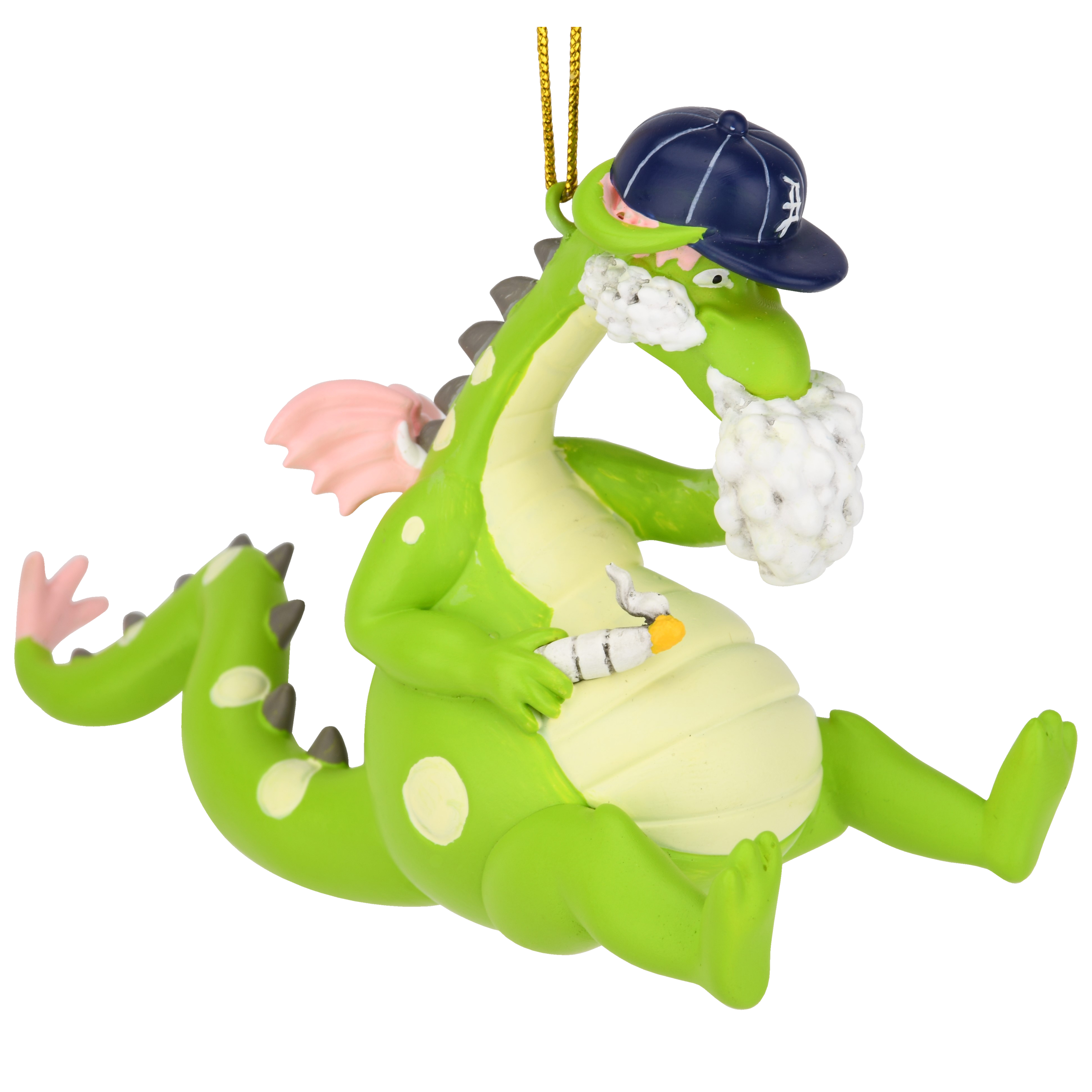 Puffin The Magic Dragon Funny Green Dragon Smoking Christmas Ornament