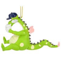 
              Puffin The Magic Dragon Funny Green Dragon Smoking Christmas Ornament
            