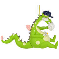
              Puffin The Magic Dragon Funny Green Dragon Smoking Christmas Ornament
            