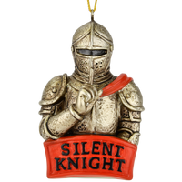
              Silent Knight Funny Play on Words Christmas Ornament
            