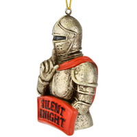 
              Silent Knight Funny Play on Words Christmas Ornament
            