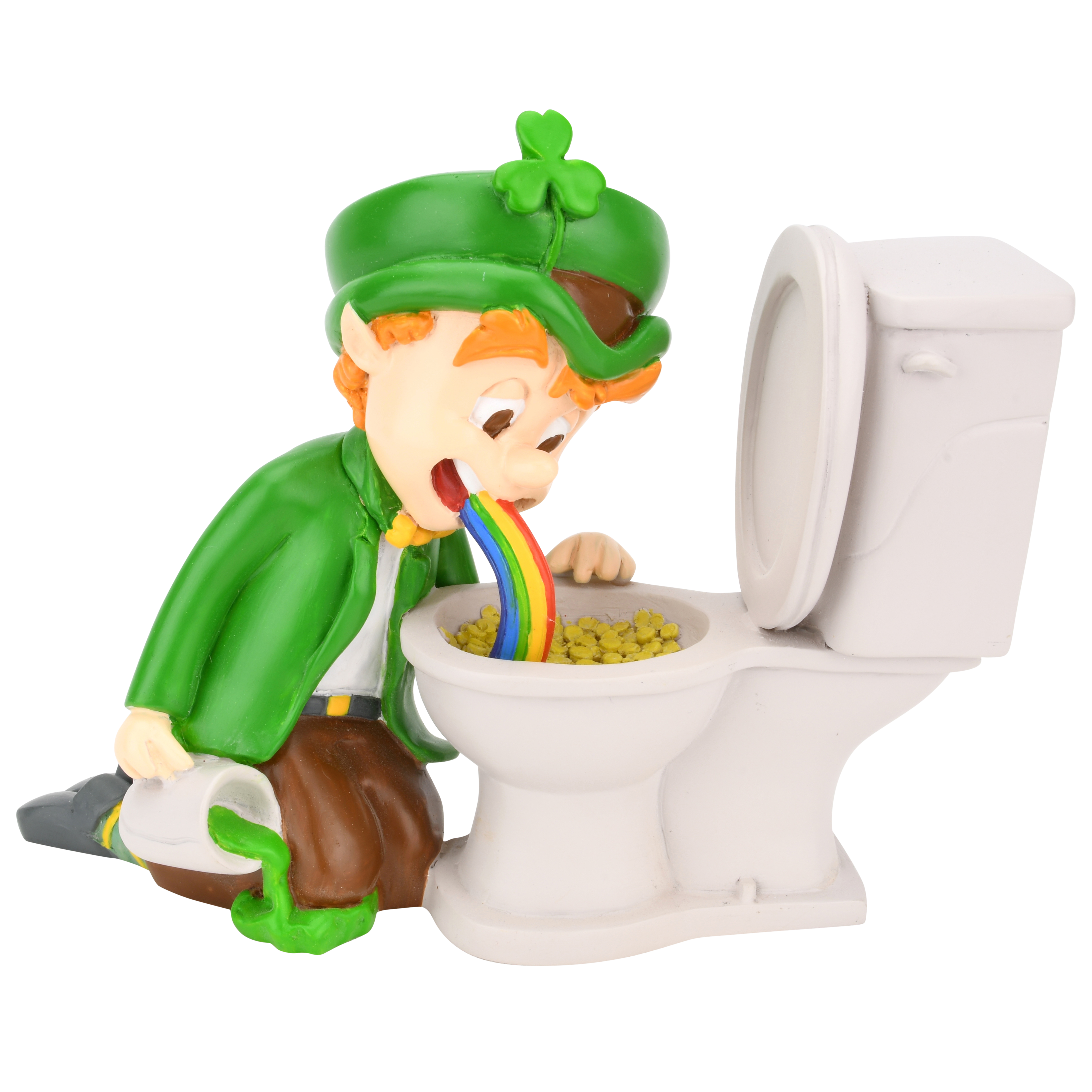 Pot of Gold Funny St. Patrick's Day Leprechaun Decoration Figurine