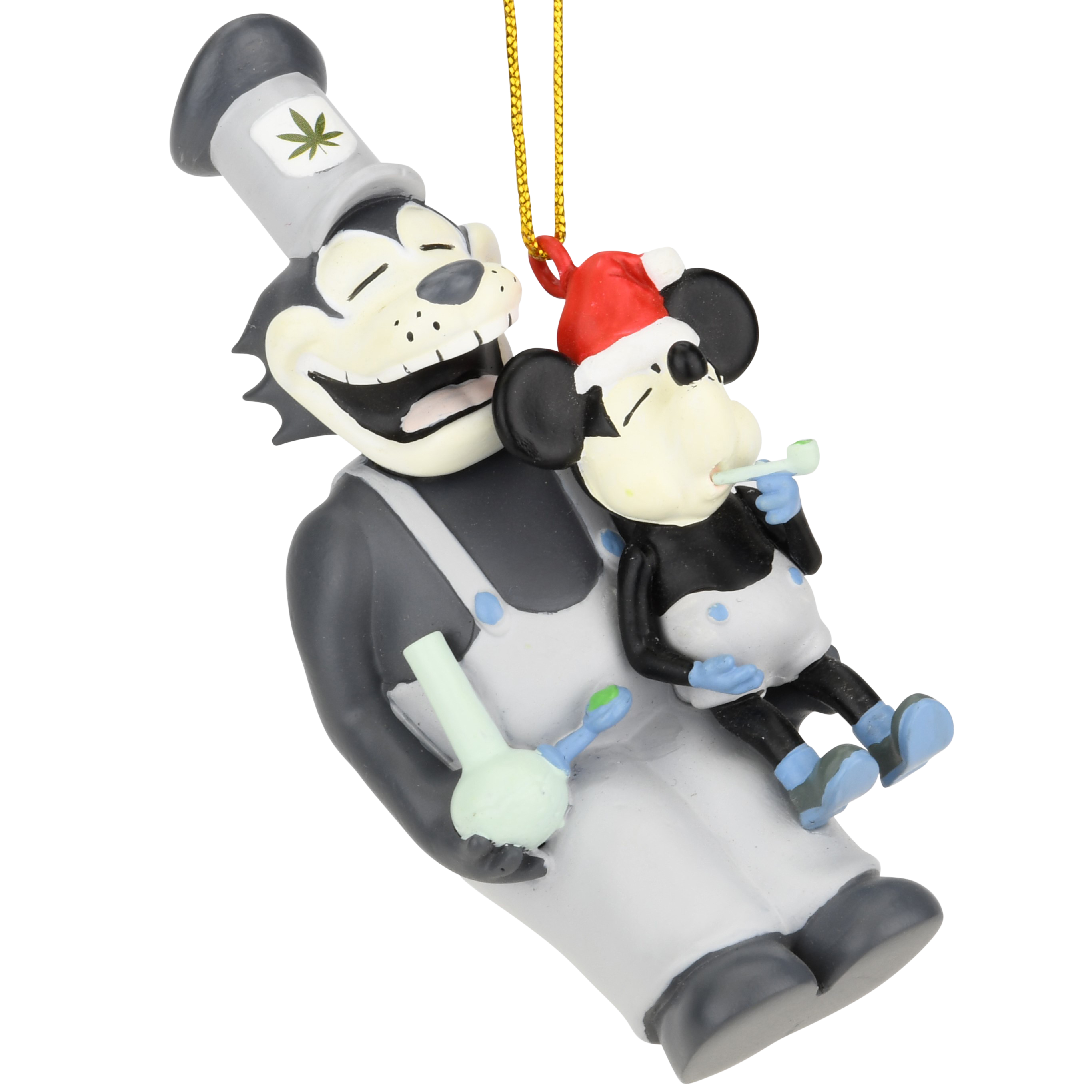 Stoned Boat Willie and Pete Funny Pot Smoking Christmas Ornament