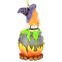
              Funny Witches Hot Tub Halloween Ornament Witch Drinking in Cauldron
            