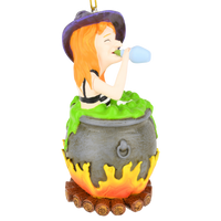 
              Funny Witches Hot Tub Halloween Ornament Witch Drinking in Cauldron
            