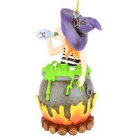 
              Funny Witches Hot Tub Halloween Ornament Witch Drinking in Cauldron
            
