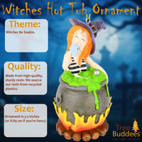 
              Funny Witches Hot Tub Halloween Ornament Witch Drinking in Cauldron
            