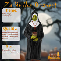 
              Creepy Zombie Nun Halloween Horror Ornament Spooky Undead Decoration
            